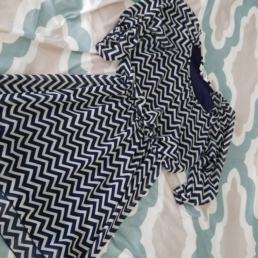 Blue and white Chevron dress